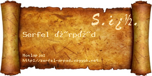 Serfel Árpád névjegykártya