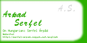arpad serfel business card